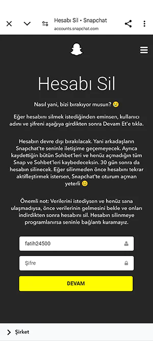 Snapchat Hesabı Kalıcı Olarak Nasıl Silinir