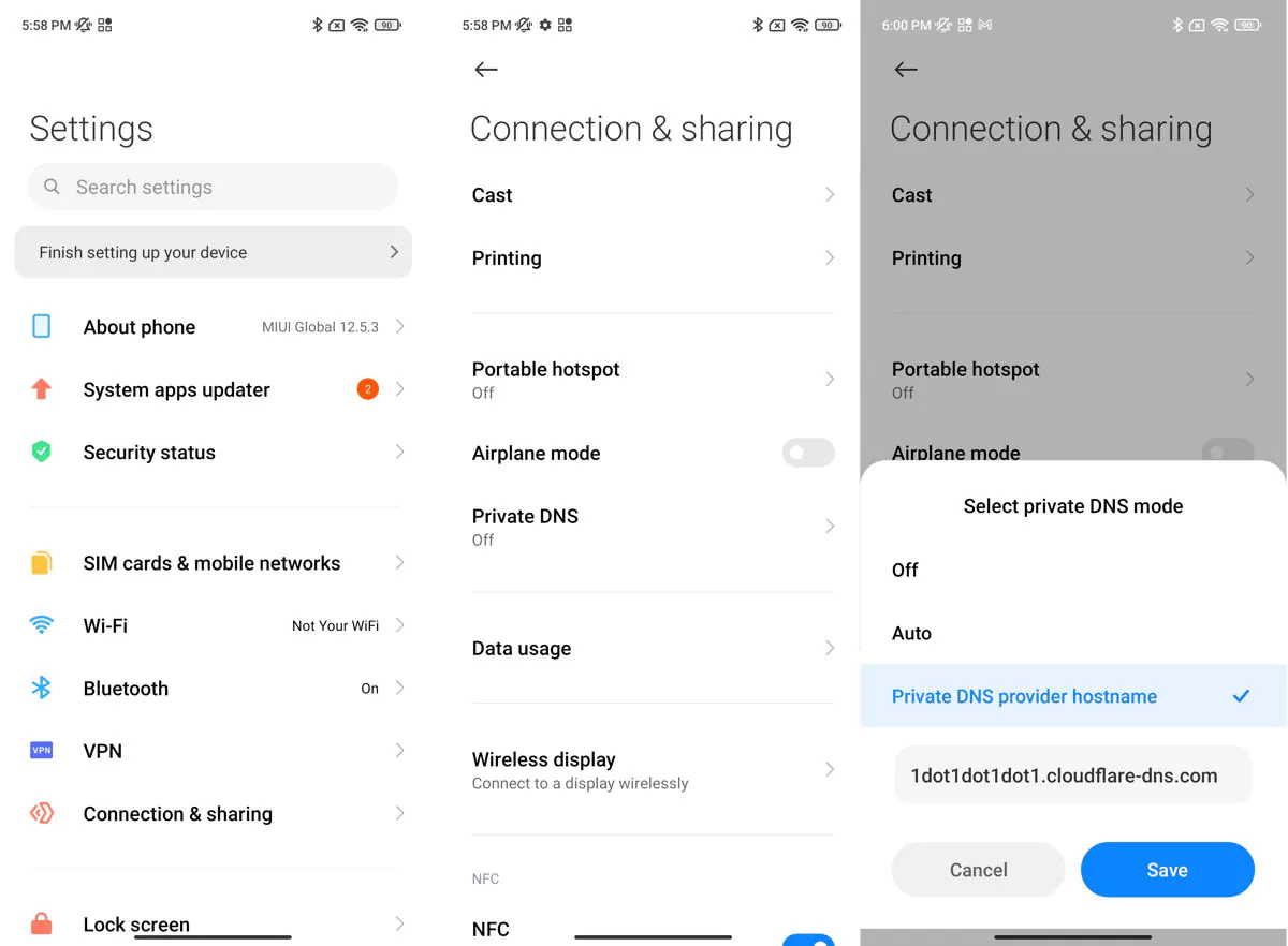Android Telefon DNS Değiştirme