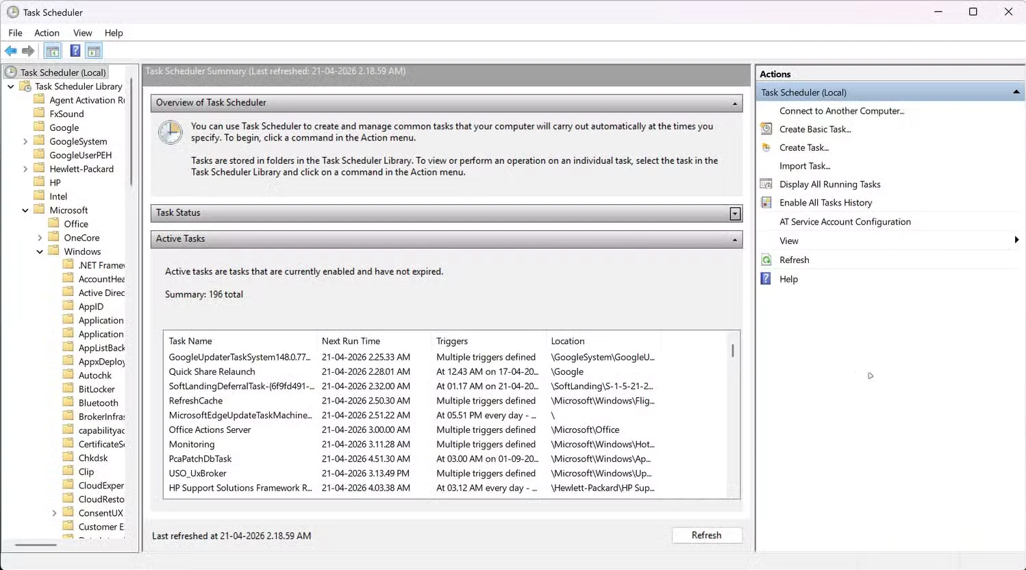 Windows Görev Zamanlayıcı’da Microsoft Compatibility Appraiser ve tanılama görevlerini devre dışı bırakma
