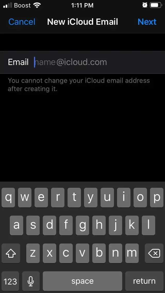 iCloud E-Posta Hesabı Oluşturma