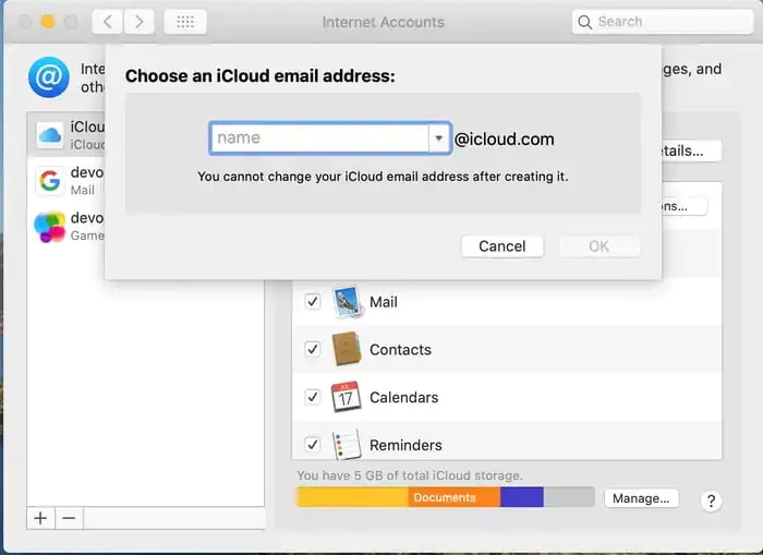 iCloud E-Posta Hesabı Oluşturma