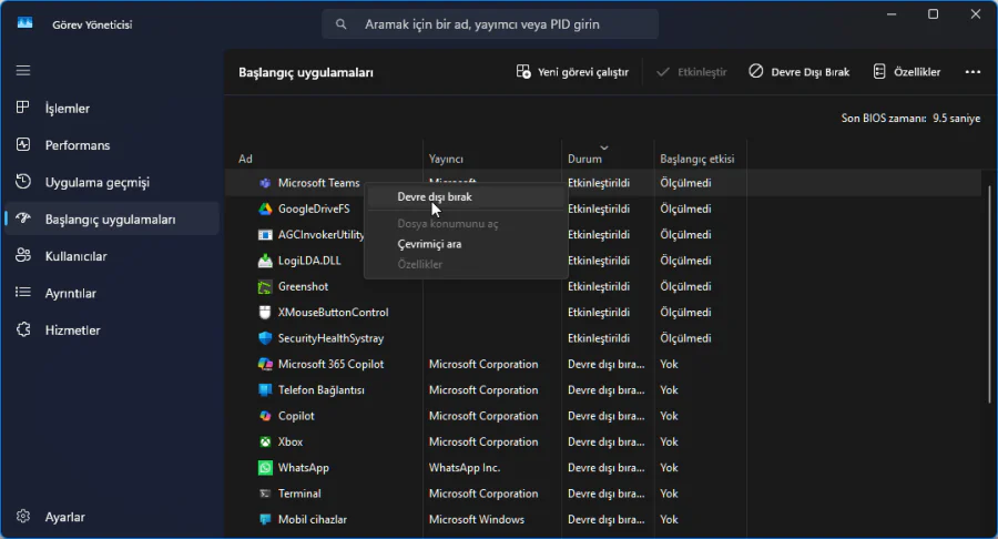 Windows 11 Yüksek RAM Kullanımı