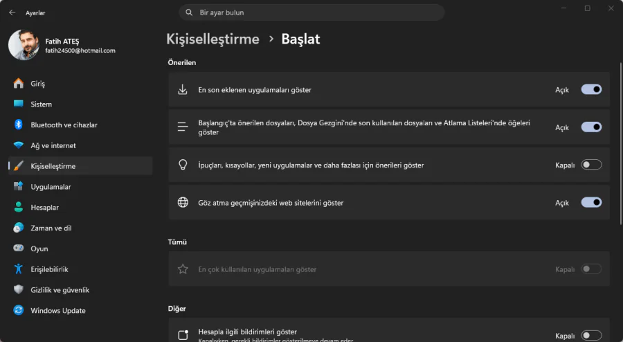 Windows 11 Reklam Engelleme