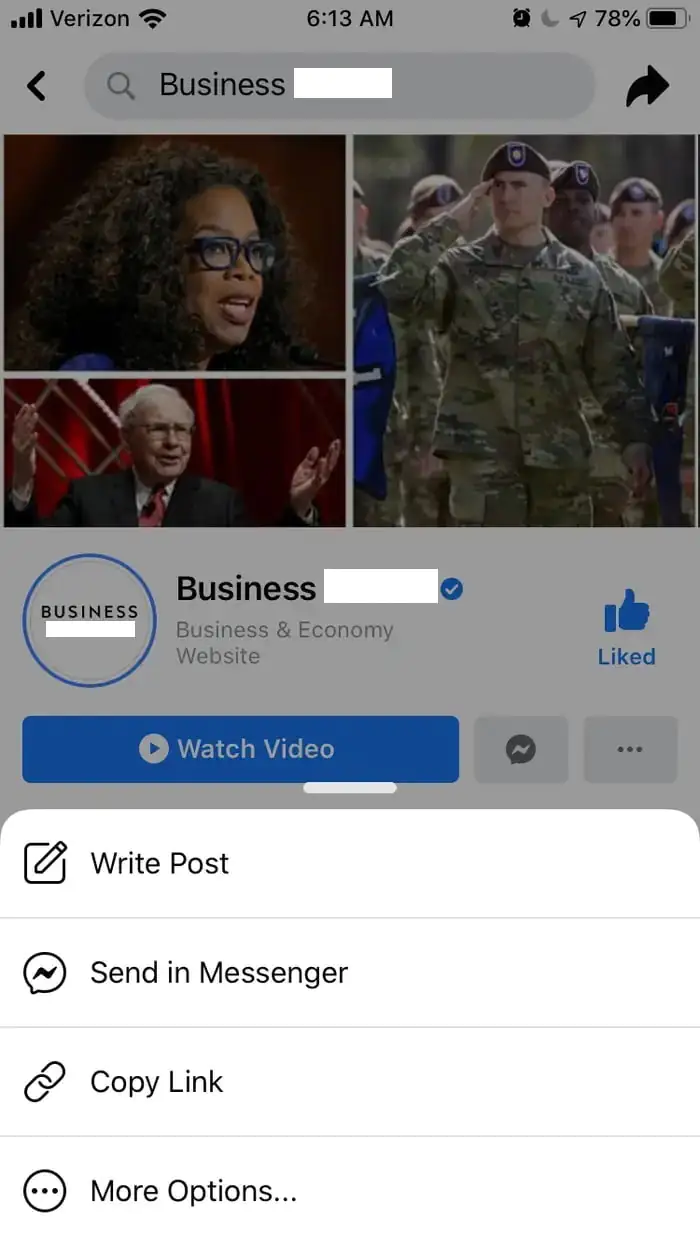 Facebook'ta Bir İşletme Sayfasını Paylaşma