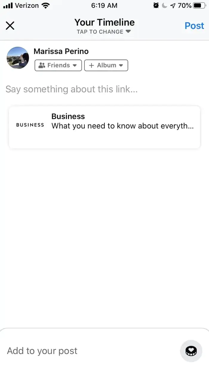 Facebook'ta Bir İşletme Sayfasını Paylaşma