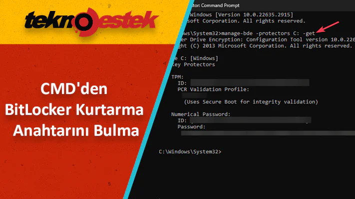 BitLocker Kurtarma Anahtarını Bulma