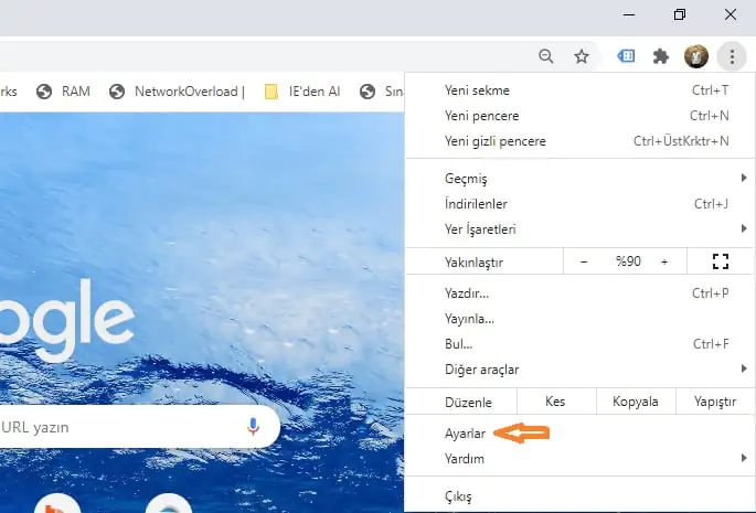 Google Chrome bildirimleri kapatma