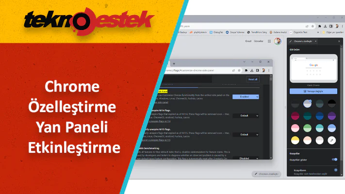 Chrome Özelleştirme Yan Paneli Etkinleştirme