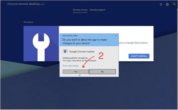 Chrome Uzak Masaüstü kurulum adımı