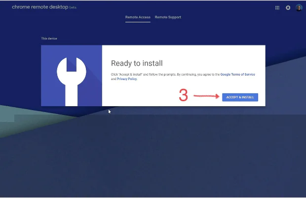 Chrome Uzak Masaüstü kurulum adımı