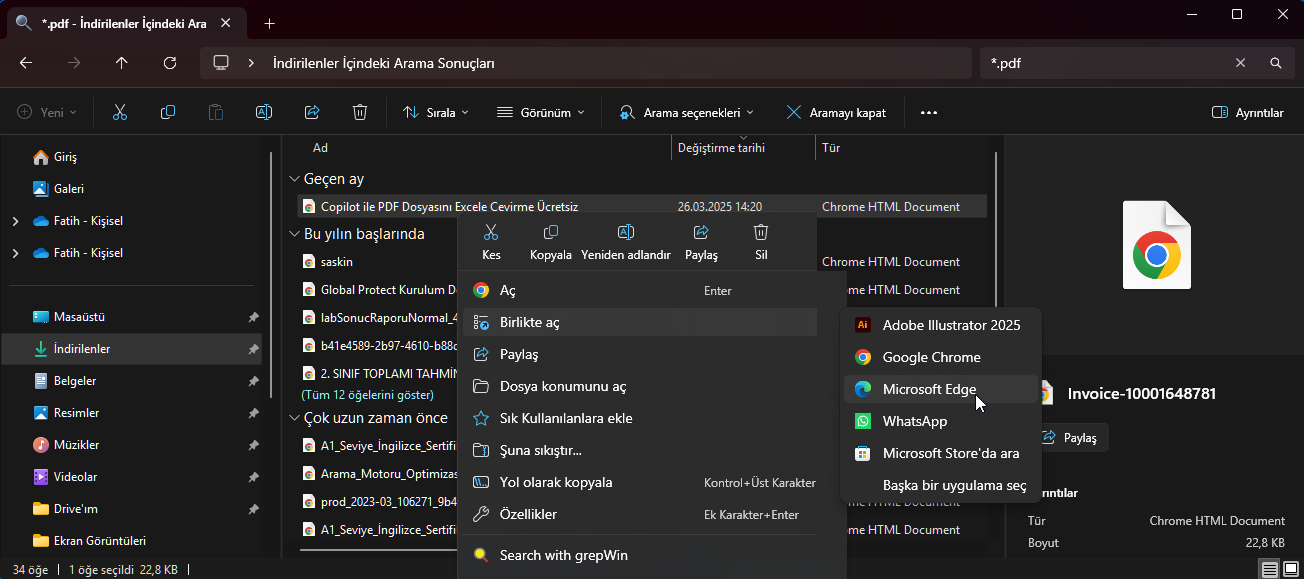 Copilot ile PDF Dosyasını Excele Çevirme