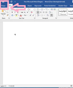 Word'de takvim oluşturma