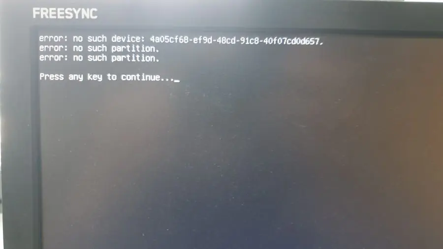 Deepin işletim sistemi kurulumu sırasında karşılaşılan tipik bir hata mesajını gösteren ekran görüntüsü.