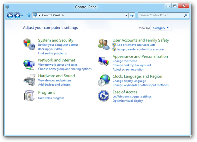 Denetim Masası erişimi engelleme yöntemlerini gösteren grafik