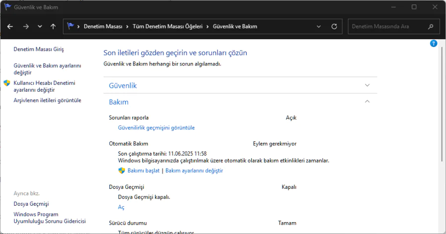 Windows 11 Denetim Masası