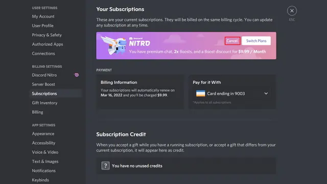 Telefonda Discord Abonelik İptali