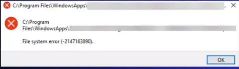 -2147163890 dosya sistemi hatası düzeltme