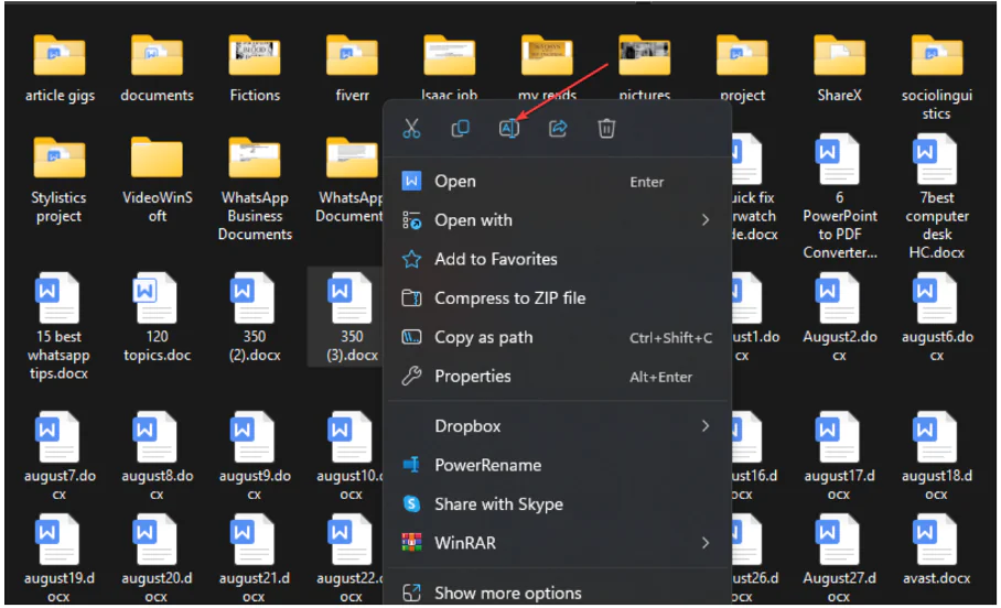 Dosya Türünü Görme ve Değiştirme