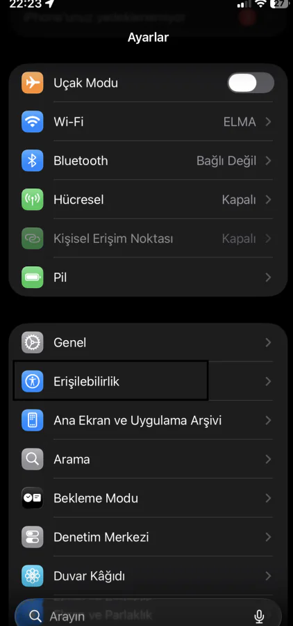 iPhone yarım ekran sorunu