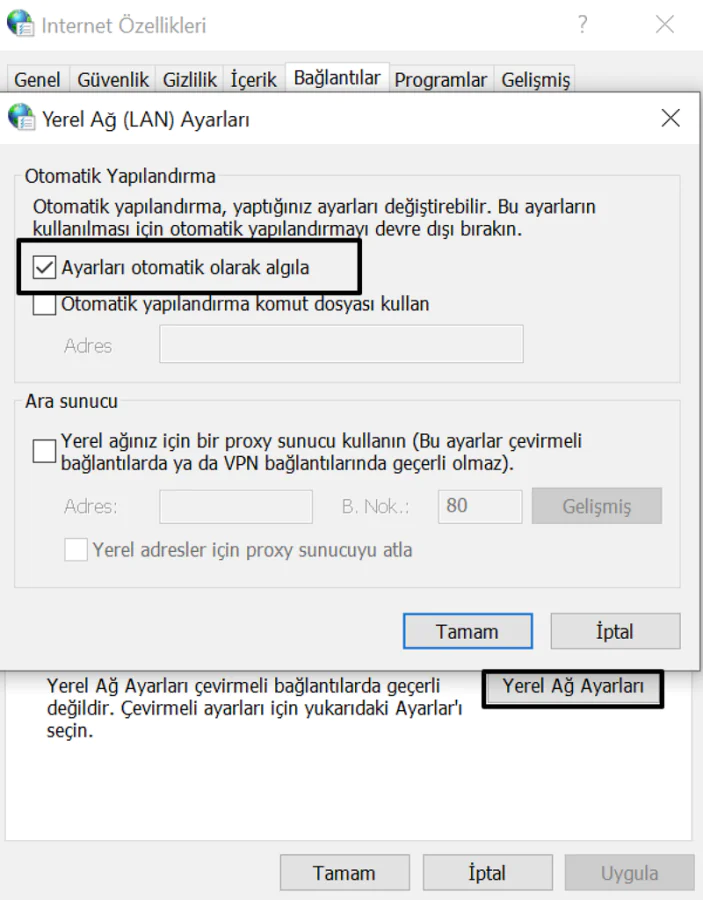 ERR_INTERNET_DISCONNECTED Hatası 