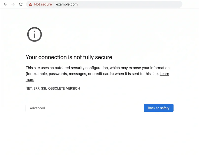 ERR_SSL_OBSOLETE_VERSION