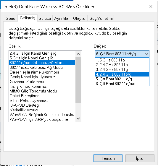 Kablosuz Ağ Frekansını Değiştirme