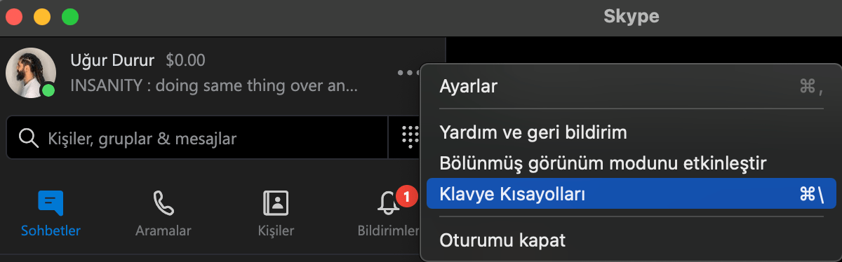Skype Kısayol Tuşu Nasıl Tanımlanır