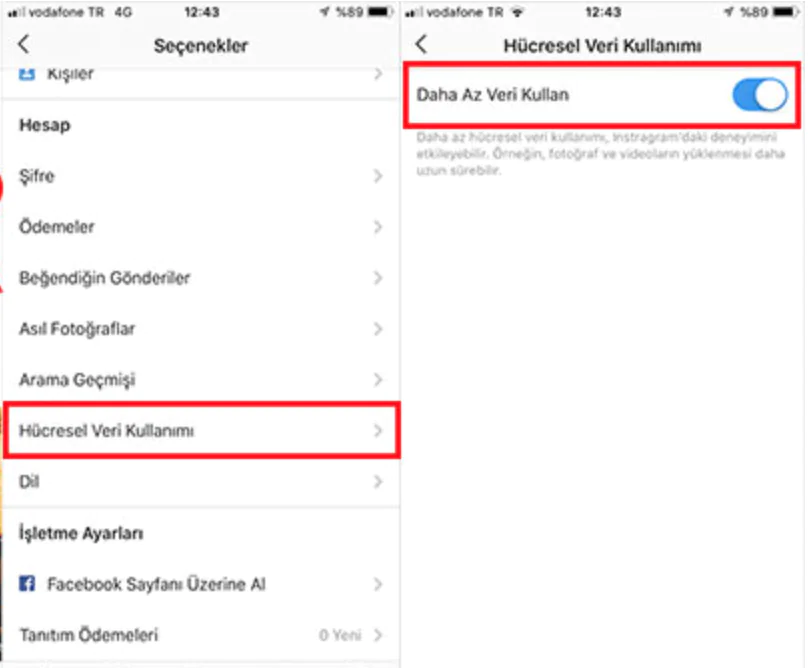 Instagram Veri Kullanımını Sınırlama
