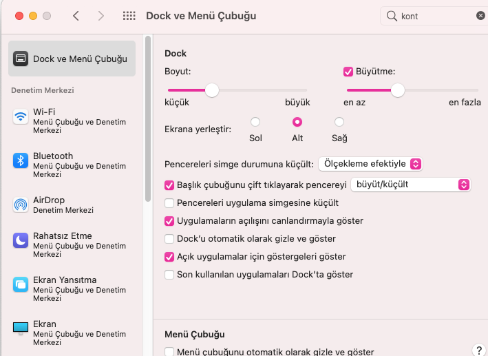 macOS'inin Görünümü Özelleştirme
