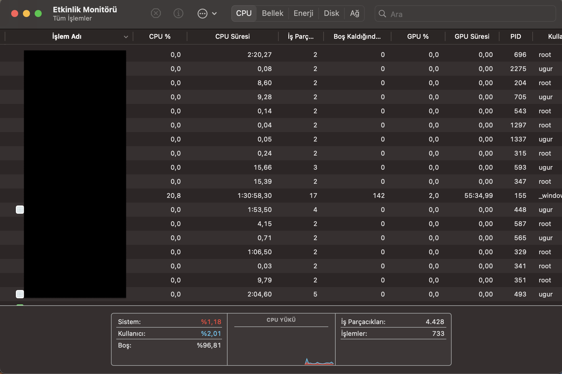 MacBook Etkinlik Monitörü Nedir
