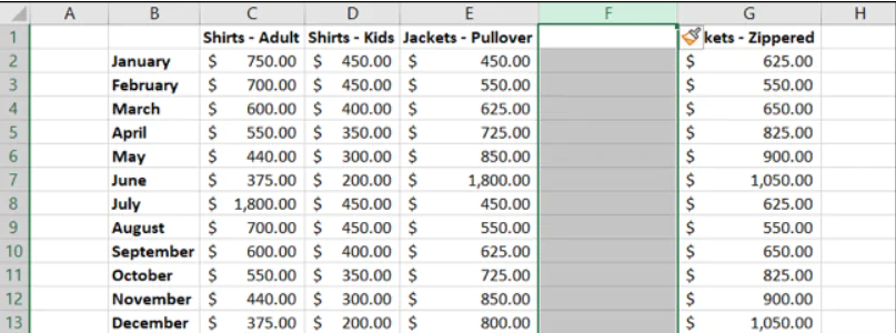 Excel de Sütun ve Satır ekleme