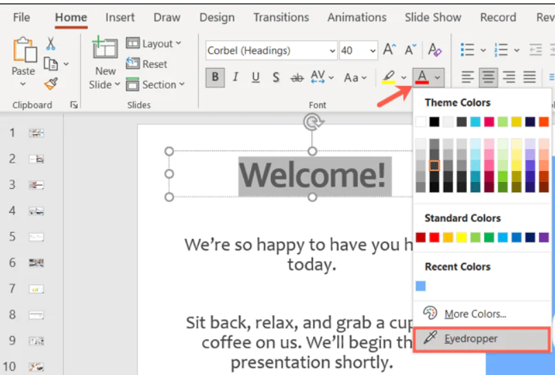 Windows ta PowerPoint te Damlalığı kullanın
