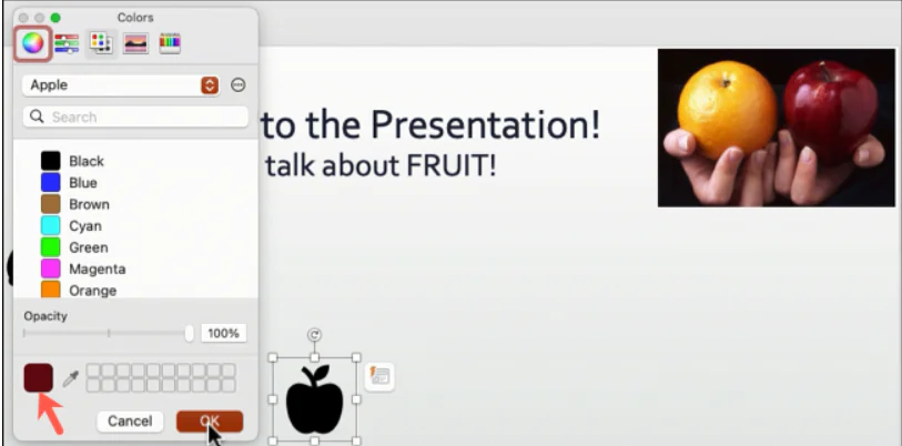 Mac'te PowerPoint'te Damlalığı kullanma