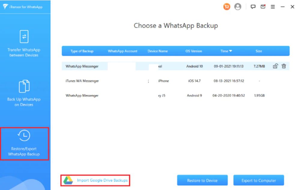 WhatsApp ı Google Drive dan Geri Yükleme