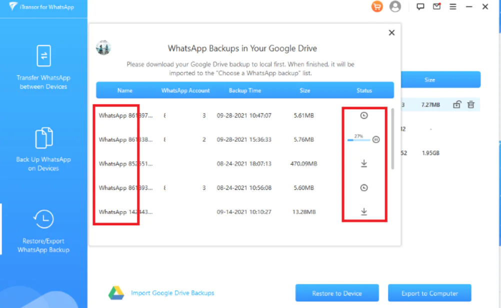 WhatsApp'ı Google Drive'dan iPhone'a Geri Yükleme