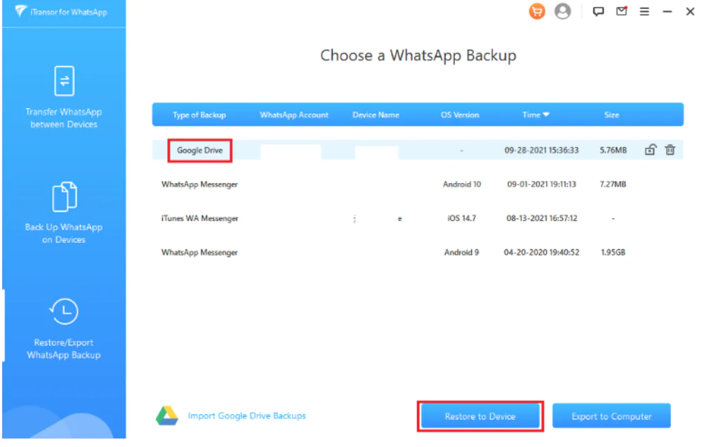 WhatsApp'ı Google Drive'dan iPhone'a Geri Yükleme?