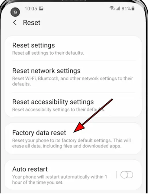 Samsung S22 Hard Reset 