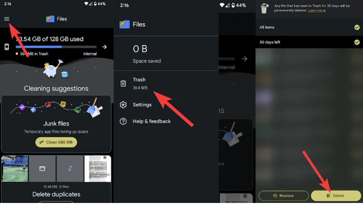 Android Çöp Kutusu Nasıl Temizlenir