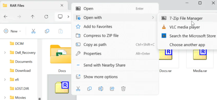 Windows 11 'de RAR Dosyaları Nasıl Açılır