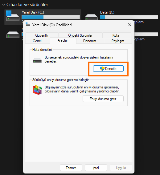 Geri Yükleme Noktası Oluşturma Hatası Çözümü