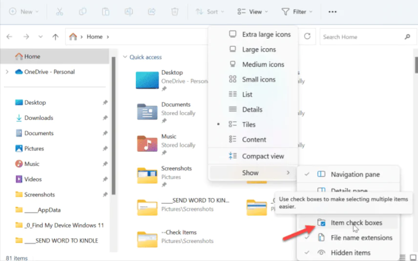 Windows 11 de Onay Kutuları Nasıl Devre Dışı Bırakılır