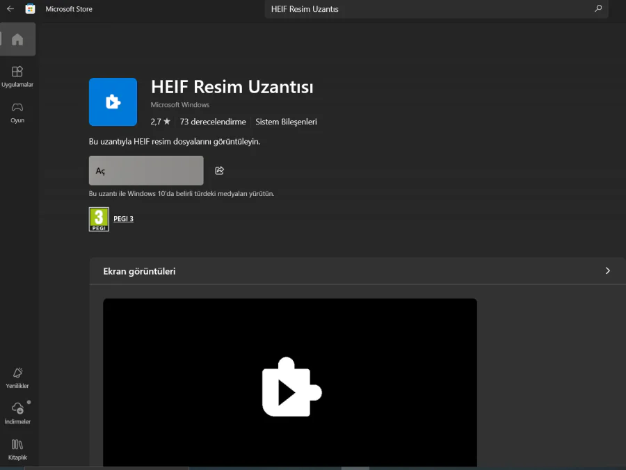 HEIC Fotoğrafları Windows'ta Açılmıyor Adımlar