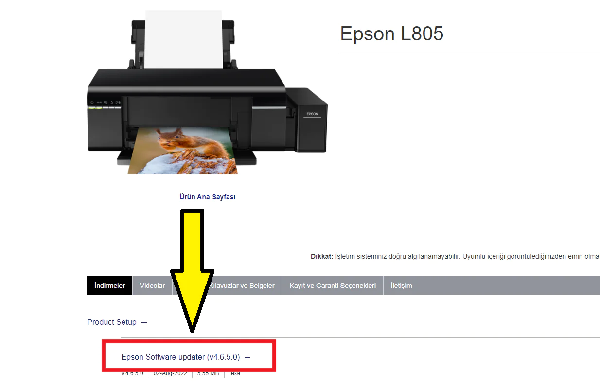 Epson L805 Fotoğraf Yazıcı bilgisayara bağlantısı