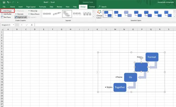 SmartArt Araçları Tasarımını Kullanın