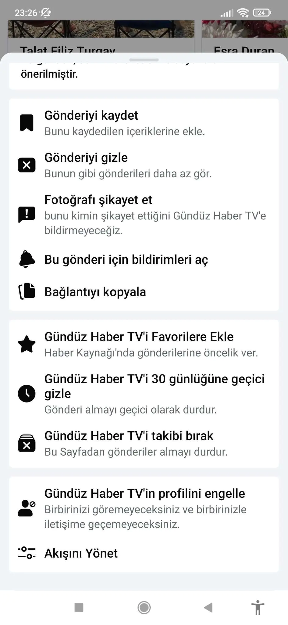Facebook Anasayfasını Temizleme