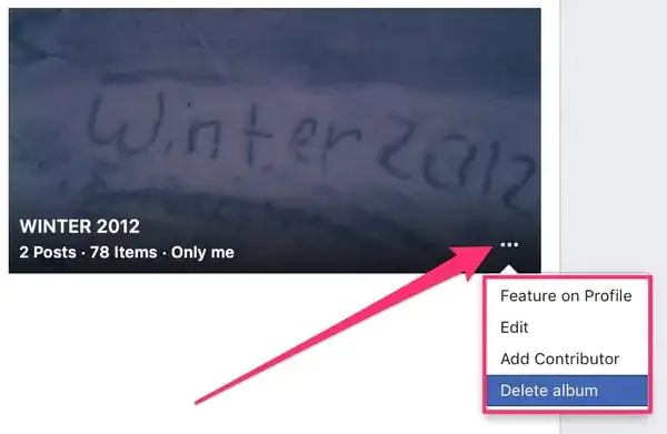 Facebook Fotoğraf Albümü Silme