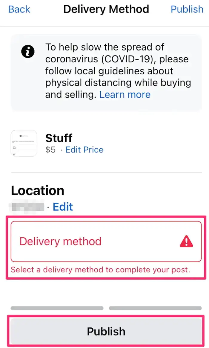 Facebook Marketplace İlan veremiyorum