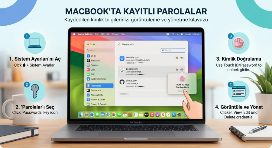 MacBook'ta Kayıtlı Parolalar