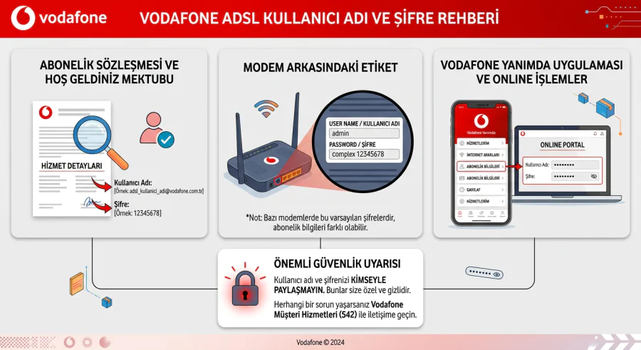 Vodafone ADSL Kullanıcı Adı ve Şifre