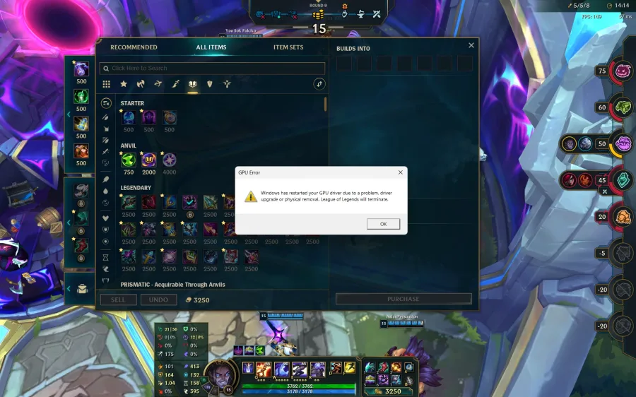 Bir bilgisayar ekranında, GPU sürücüsünün hatalı çalıştığını gösteren hata mesajları ve donanımın düzgün çalışmaması.